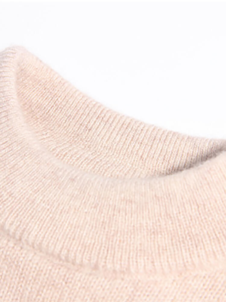 Girls Beige Knit 3D Pink Ballerina Cashmere Pullover Sweater